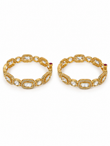 Oval Moissanite Polki Bangles