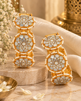 Pearl Kundan Floral Statement Bangles 30
