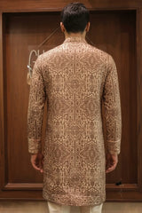 Brown Satin Kurta