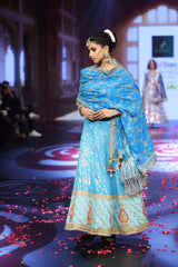 Ghungroo Blue Hand-Embroidered Zari Aari Silk Anarkali Set