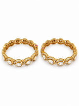 Moissanite Polki Bangle Set