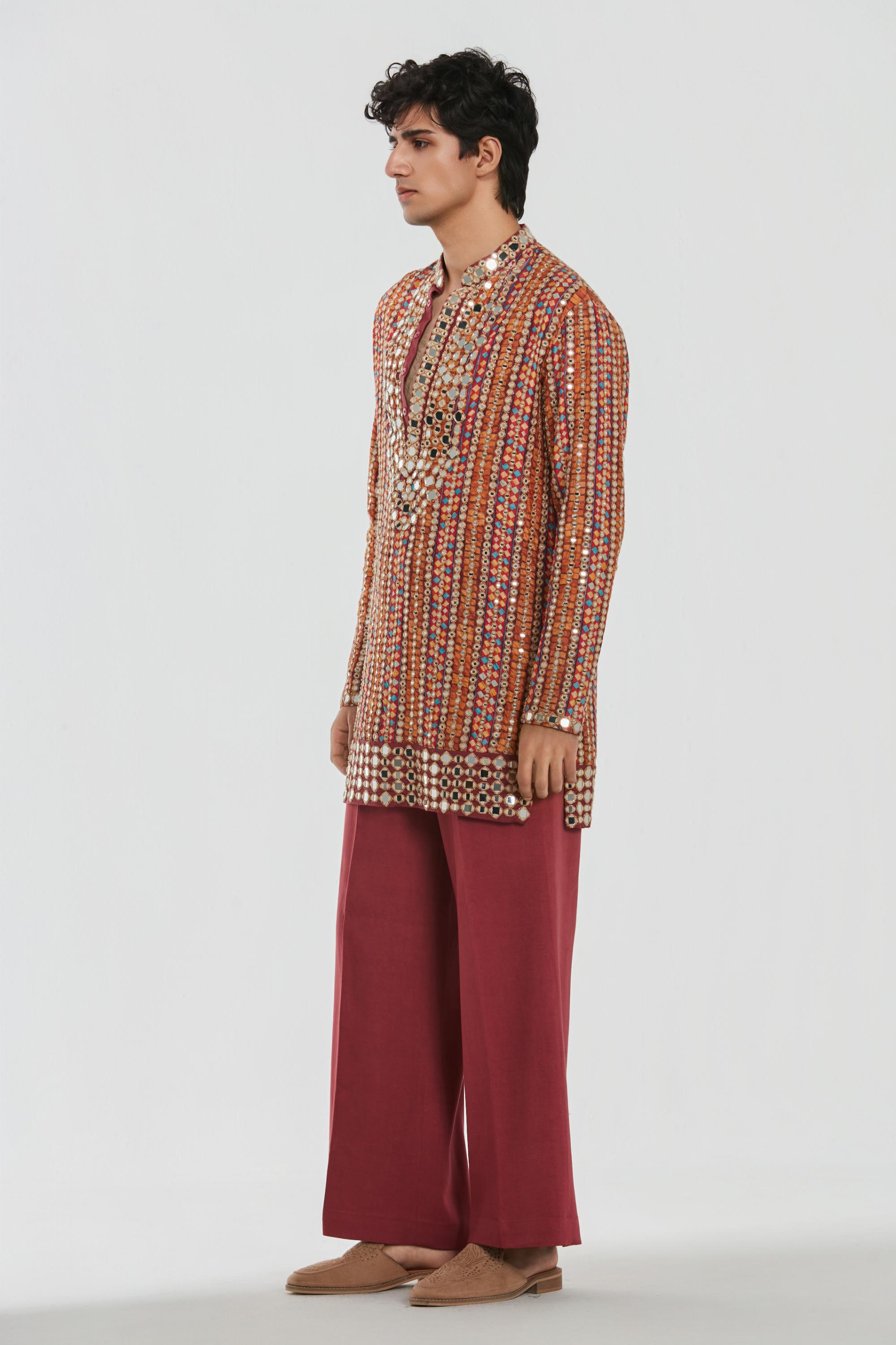 Kurta and Stole- Heavy chanderi , Pant-Cotton twill