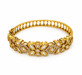 Clear Stone Gold-Tone Floral Kada 41