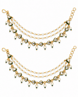 Kundan Pearl Cascade Ear Chain