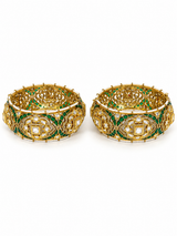 Emerald Crest Moissanite Polki Bangles