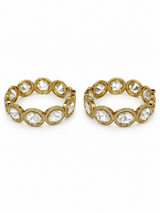 Classic Moissanite Polki Statement Bangles