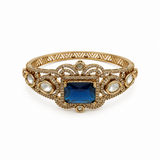 Sapphire Stone Gold-Tone Statement Kada 39