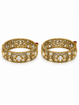 Floral Moissanite Polki Statement Bangles