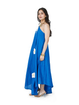 Blue Bloom Hand Embroidered Chanderi Brunch Dress