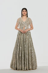 Mirror work , zari gota , pearl beads
