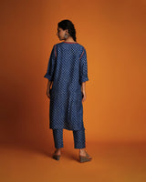 Indigo block printed tunic set