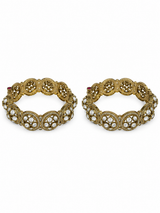 Floral Cluster Moissanite Polki Bangles