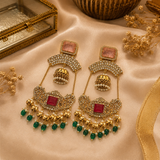Kundan Statement Jhumka Earrings