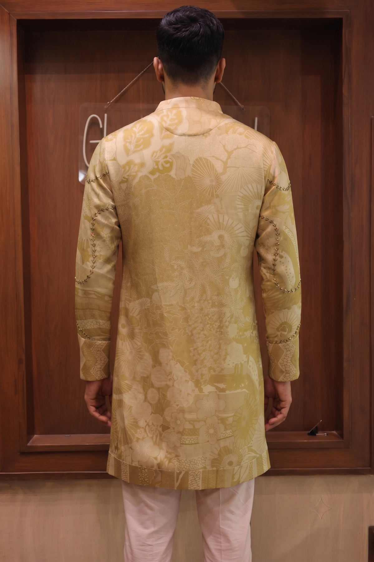 Mehendi Green Linen Satin Kurta