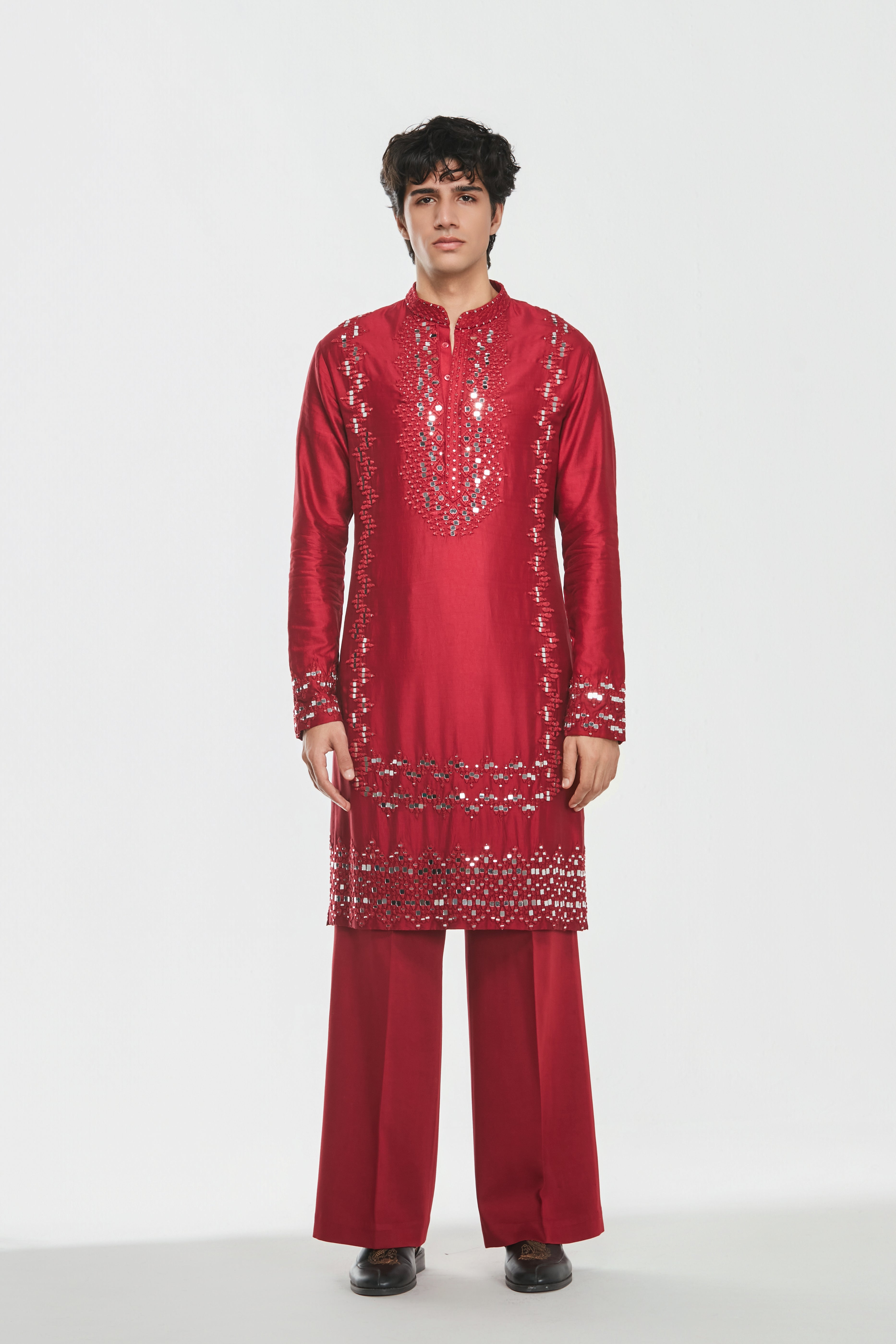 Kurta and stole - heavy chanderi , pant -Cotton twill