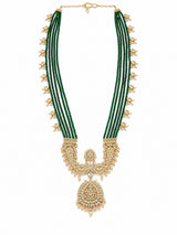 Green Beaded Kundan Pendant Groom Necklace