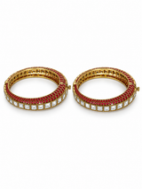 Moissanite Polki Bangle Set