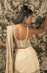 Light Gold Ready Saree