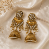 Kundan Pearl Jhumka Earrings