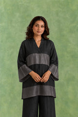 Black Panel Chanderi Co-ord Set