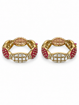 Ruby Accent Moissanite Polki Bangles