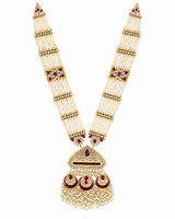 Pearl Strands Kundan Pendant Necklace