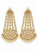Moissanite Polki Statement Drop Earrings