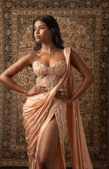 Peach Saree