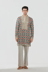 Kurta and Stole- Heavy chanderi , Pant-Cotton twill
