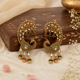 Multicolour Peacock Statement Earrings