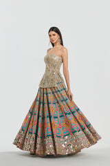 Mirror work , zari , lurex thread