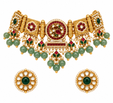Multicolour Polki Statement Necklace Set 11