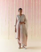 Rosy Pearl Tissue Anarkali with 
Narrow Pants & Dupatta - Set of 3