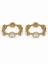 Oval Moissanite Polki Statement Bangles