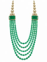 Layered Jade Green Beaded Kundan Groom Mala