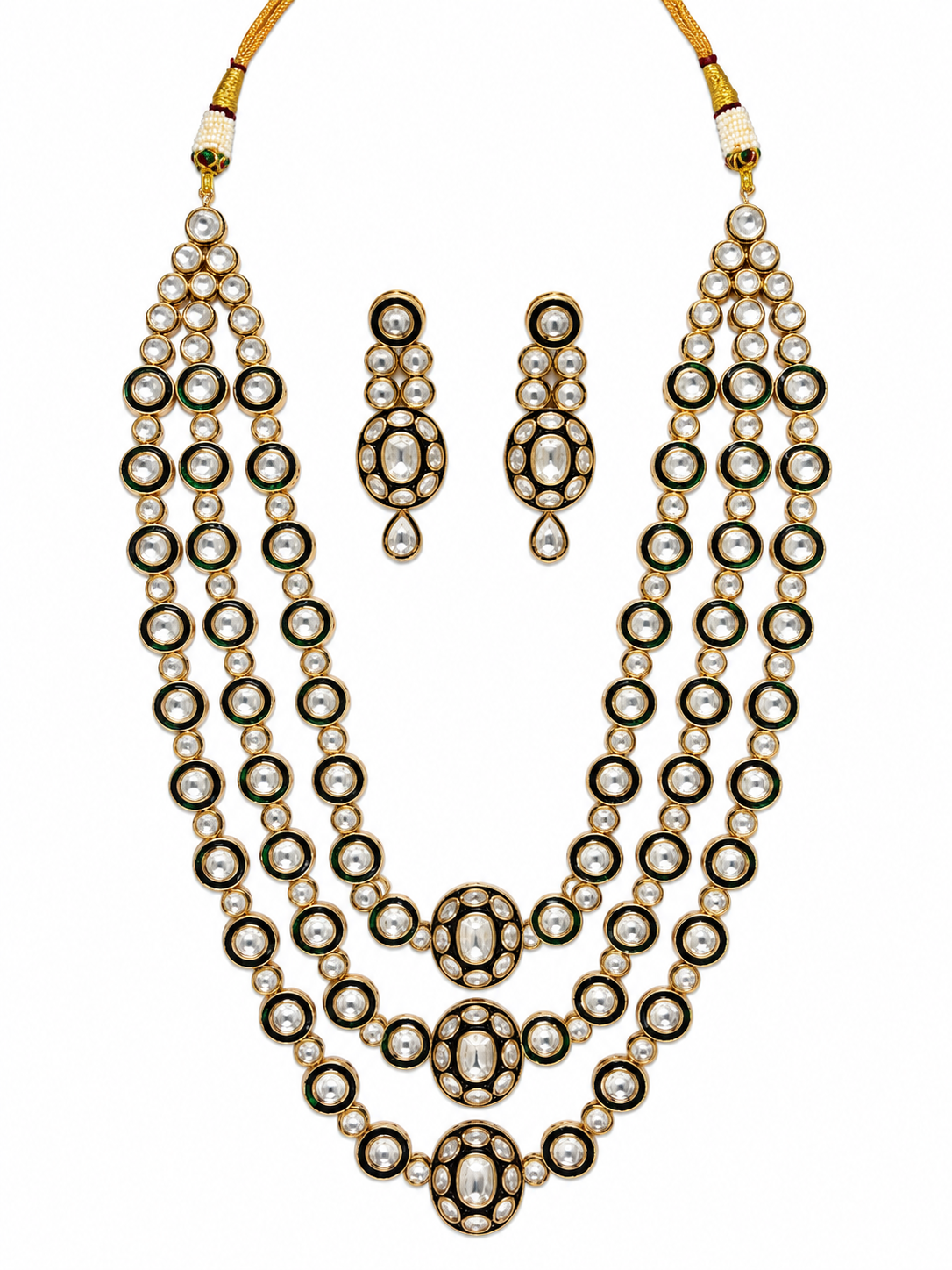 Moissanite Polki Layered Necklace Set