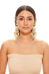 Mint & Peach Cascade Earrings