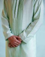 Minty Dream Chanderi Pintuck Embroidered kurta