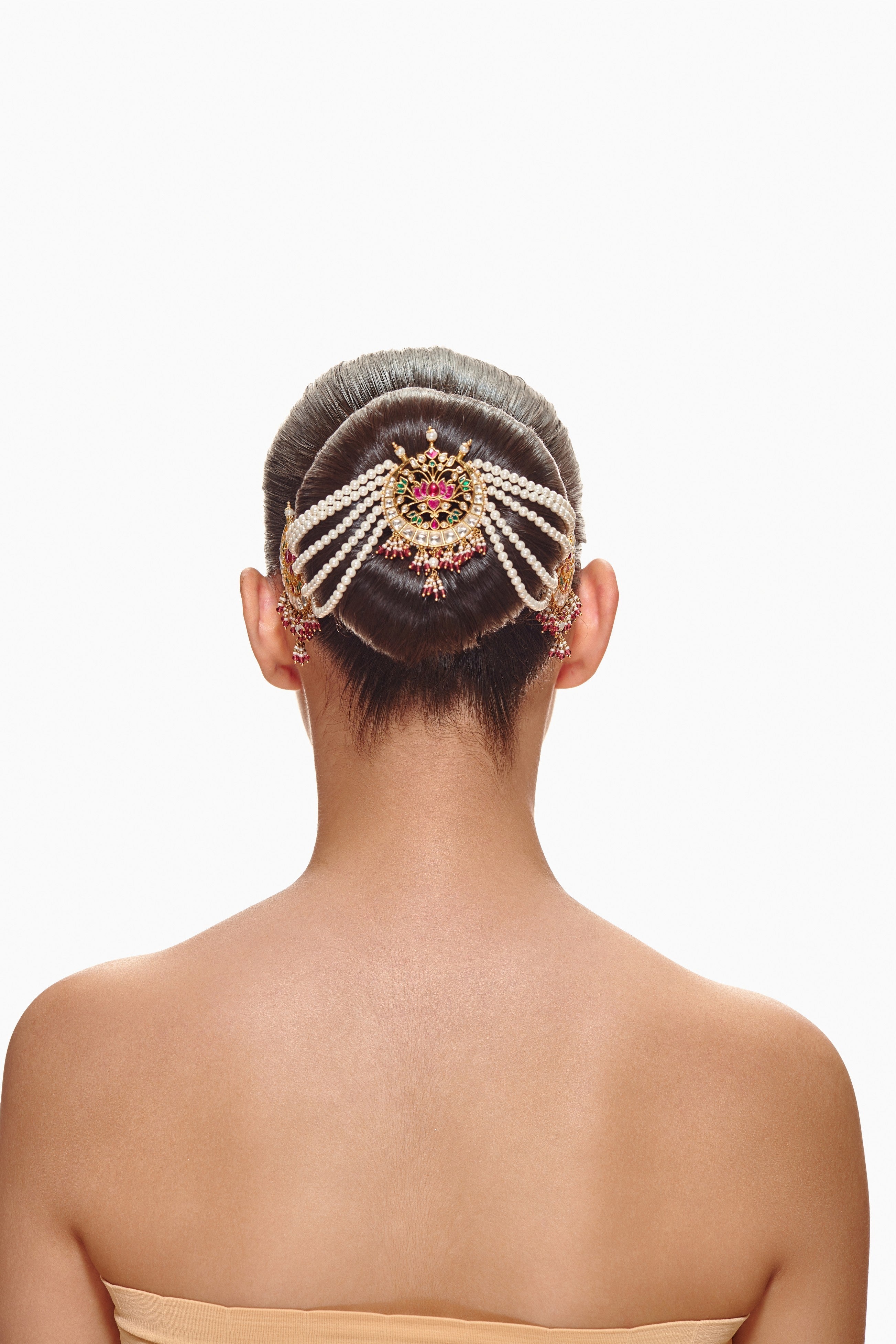 Pink Lotus Chaand Bun Accessory