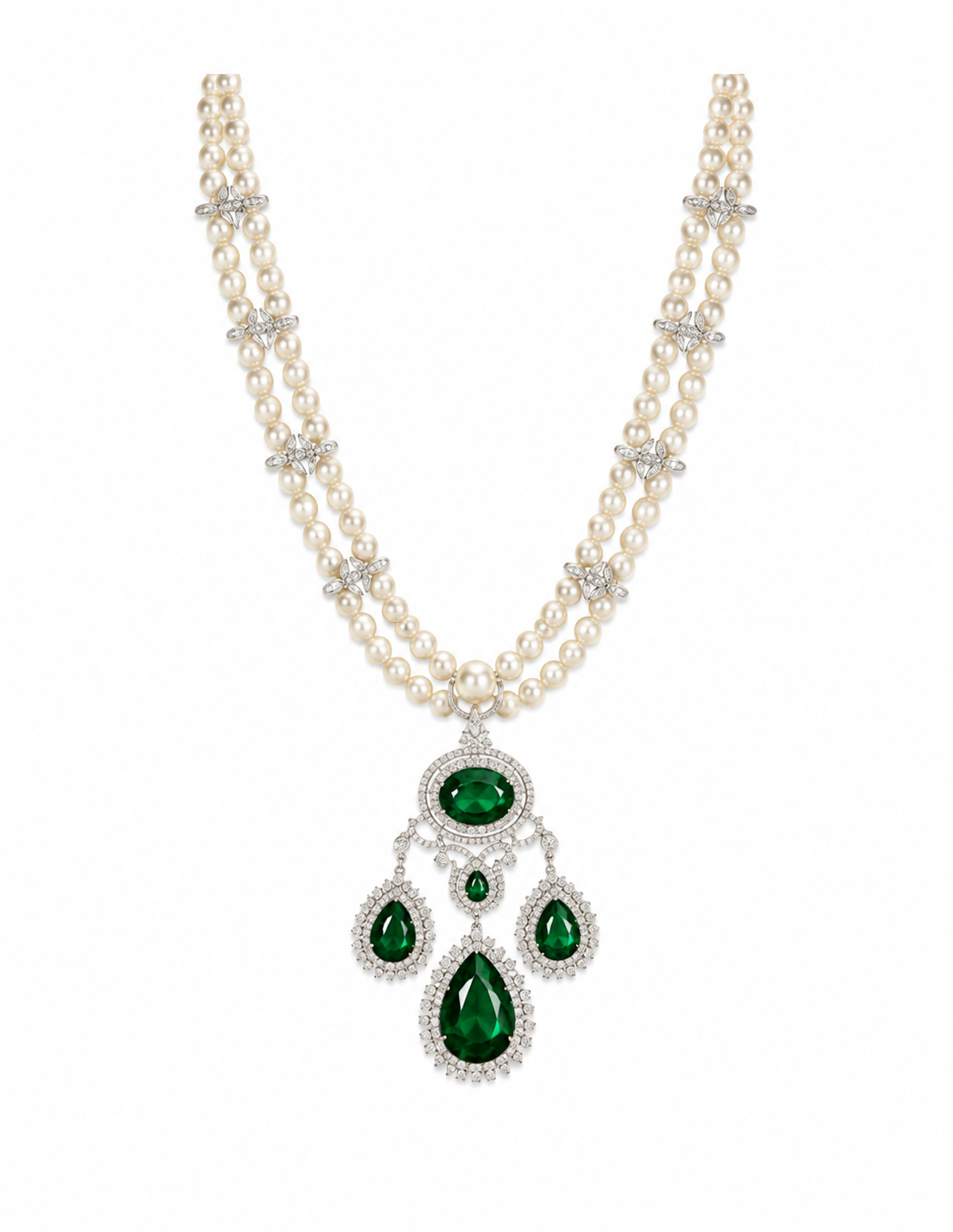 Pearl Green Stone Pendant Necklace