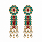 Multicolour Stone Gold-Tone Drop Earrings 47