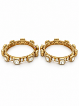 Moissanite Polki Bangle Set