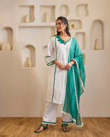 Emerald Rose Embroidered Khaadi Kurta with Narrow Pants