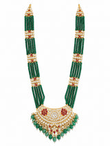 Emerald Beaded Kundan Statement Necklace