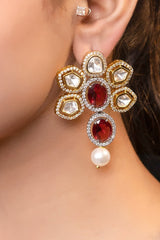 LE ESPEN GOLD PLATED MOISSANITE STUDDED EARRINGS