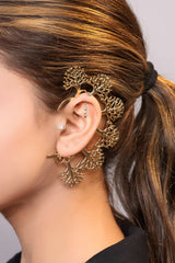 LE MUKUTA GOLD PLATED CUFF EARRINGS