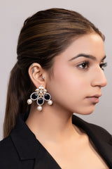 LE CALIX GOLD PLATED MOISSANITE STUDDED EARRINGS