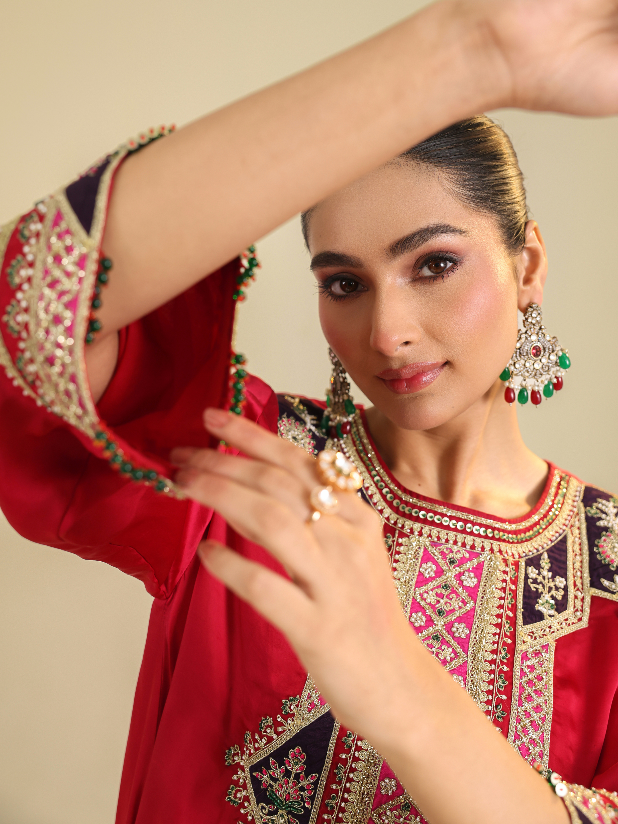Red Amayra Kurta Set
