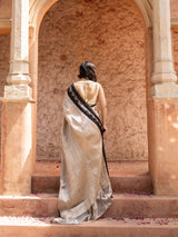Black Pure Tissue Silk Banarasi Brocade Handloom Saree