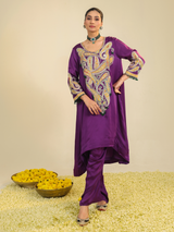 Purple Paisley Asar Kurta Set